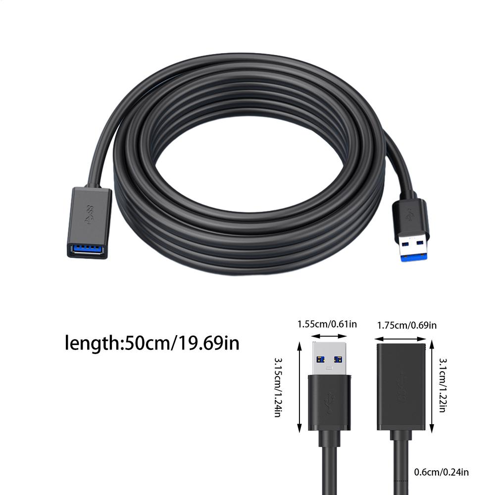 50/100/200cm USB Extension Cable Data Cord For Laptop TV SSD USB 3.0 Male to Female Computer Camera Printer Connector