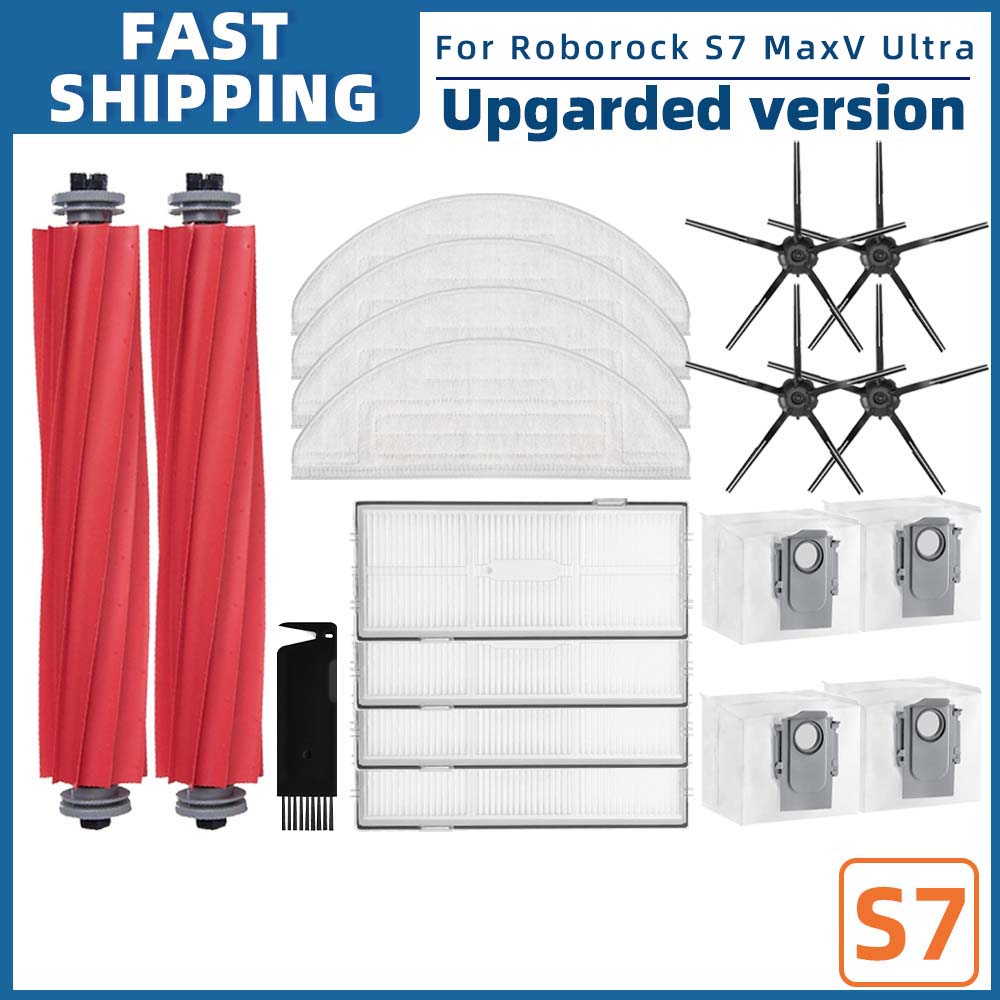 Compatible For ( Roborock S7 Max V Ultra, S7 Max V Plus, S7 Pro Ultra, G10S Pro ) Roller Side Brush Filter Mop Dust Bag Part