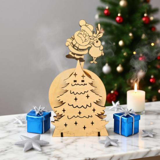 Wooden Rocking Santa Decoration Handcrafted Christmas Figurine for Windowsill Tabletop Festive Home And Shop Decor