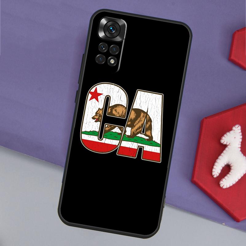 California Flag Funda For Xiaomi Redmi Note 14 13 12 11 Pro 9 10 9S 10S 11S 12S Redmi 14C 10C 12C 13C Case
