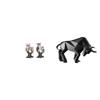 Realistic Owl Bull Figurine Sculpture Cute Decorative Resin Animal Ornament for Indoor Office Living