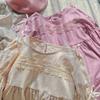 Spring Girls Princess Dress Long Sleeve Round Neck Lace Bow Puff Sleeve Cute Kids Party Dress Fashionable Children Clothing