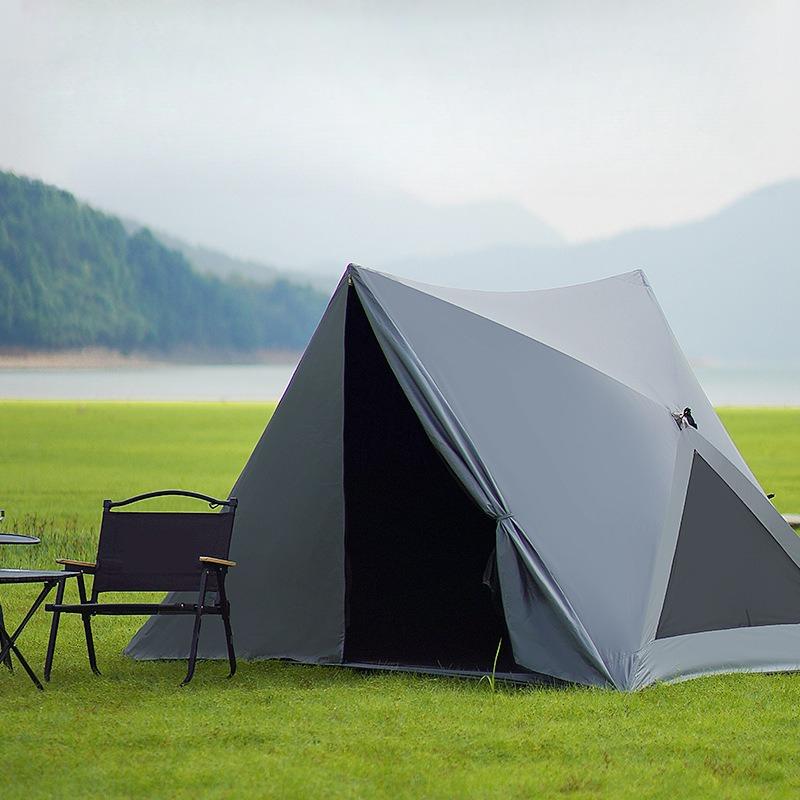 Oxford Fabric Triangle Beach Tent Automatic Pop-Up Portable Sun Shelter for Outdoor Camping Park Picnic Activities