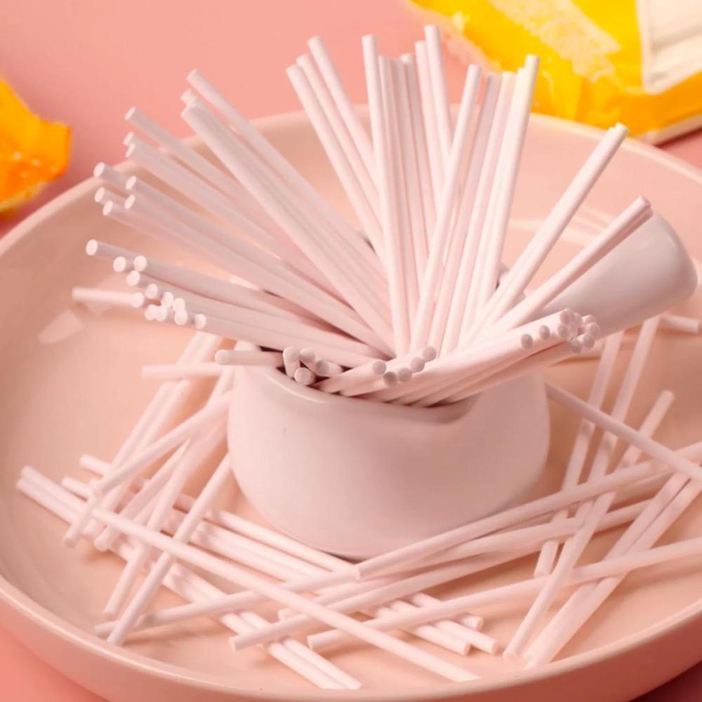 100-1000Pcs White Paper Lollipop Sticks Solid Core Cake Pop Stick For Kitchen Baking Bar Home Party Diy Chocolate Sugar Candy