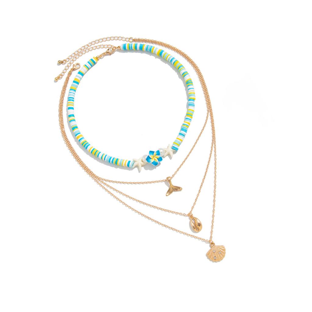 Soft Pottery Beads Necklace for Women Adjustable Multi-layer Neck Chain Natural Beach Jewelry Bohemian Fashion Jewellery