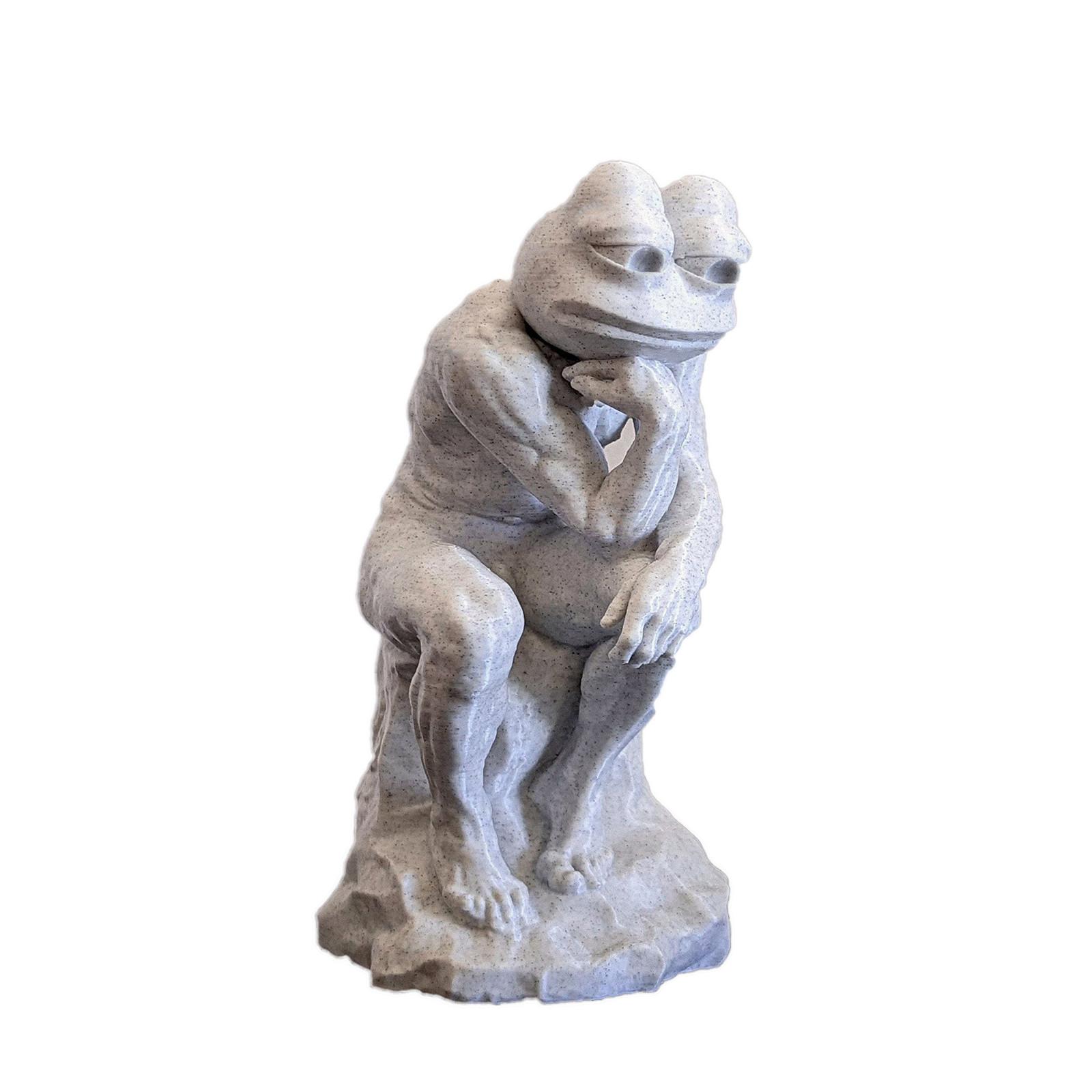 

Статуя для медитации Pepe Thinker из смолы, украшение для рабочего стола, странное украшение One Size
