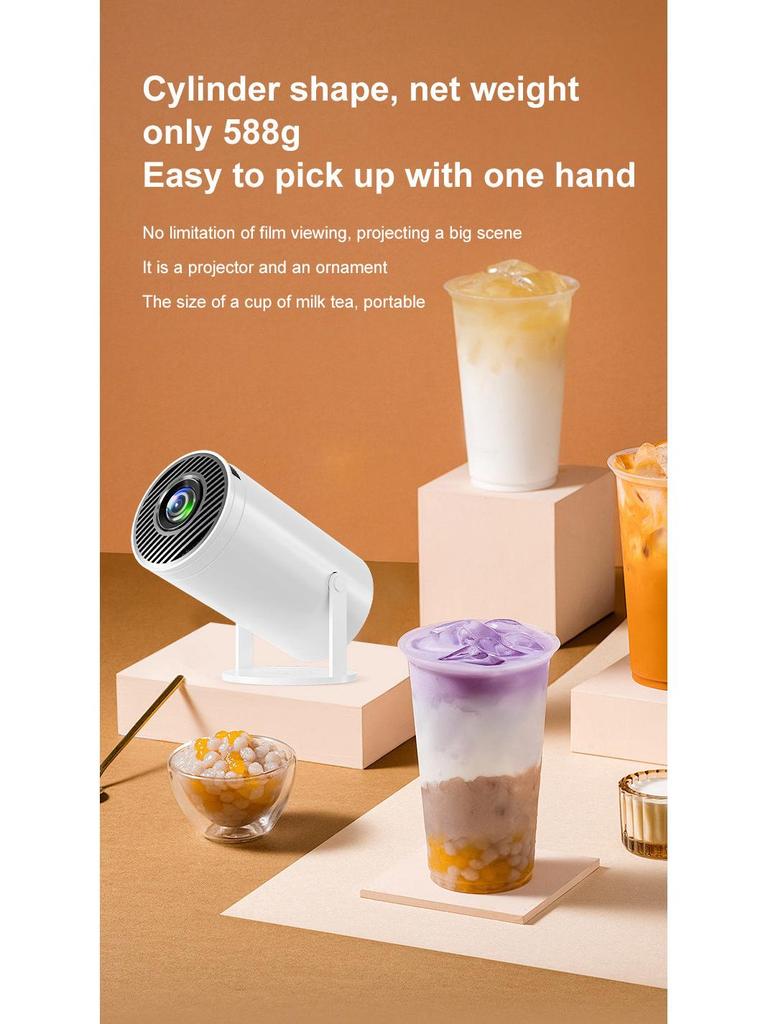 Portable 4K HD Mini Projector for Home & Bedroom