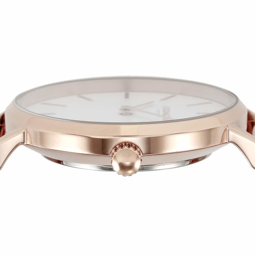 Coach PERRY Women's 32mm Rose Gold Watch with White Dial and Stainless Steel Quartz Movement (14503425)