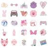 50 Girl Powder Series Mix And Match Stickers Super Cute Pink Shark Cartoon Hand-Painted Stickers Diy Hand Account