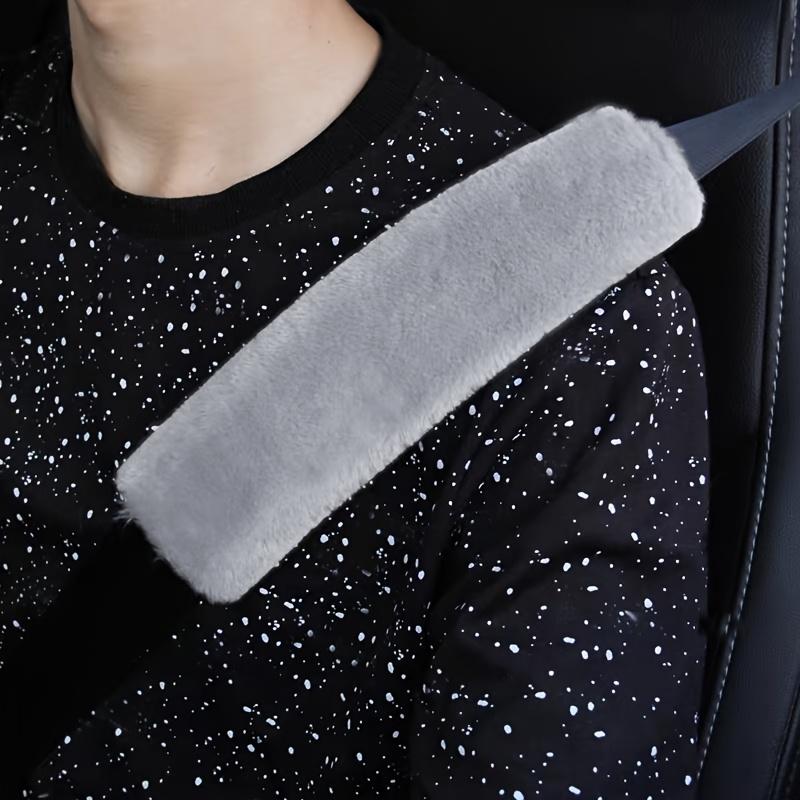 2pcs Soft Plush Car Interior Seat Belt Cover, Anti-leakage Cross Bag Strap Shoulder Protector for Winter