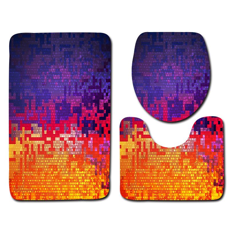 World Cup Football Toilet Three-Piece Floor Mat Bathroom Three-Piece Carpet Doormat