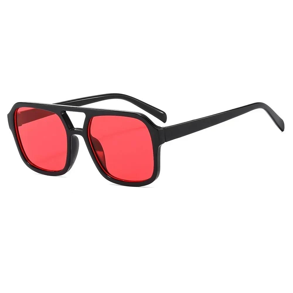 Oversized Pilot Sunglasses Woman Double Bridge Beach Black Shades Glasses Man Yellow Driving Eyewear UV400 Travel Accessories