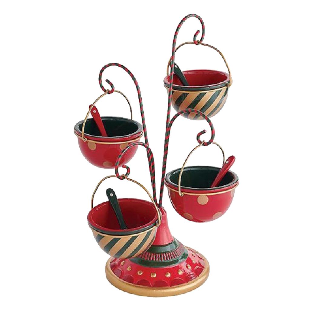 Merry Snack Bowl Stand Storage for Christmas Decor Party Decorations