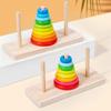 Wooden Large Rainbow Tower Stacking Toy For Kids Educational Brain Teaser Gift
