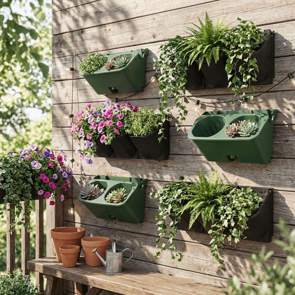 Self Watering Wall Flowerpot 2/3 Holes Planting Box Vertical Planter  Greening Plant