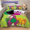 Barney Show Bedding 3 Piece Set HD Print Duvet Cover Pillowcases for Teens Adult Bedroom Decoration Christmas Gift