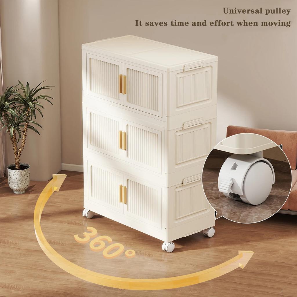Skládací úložná skříňka 1-6 polic s kolečky Velkokapacitní úložná skříň Úložný box Organizér na oblečení Úložný kontejner
