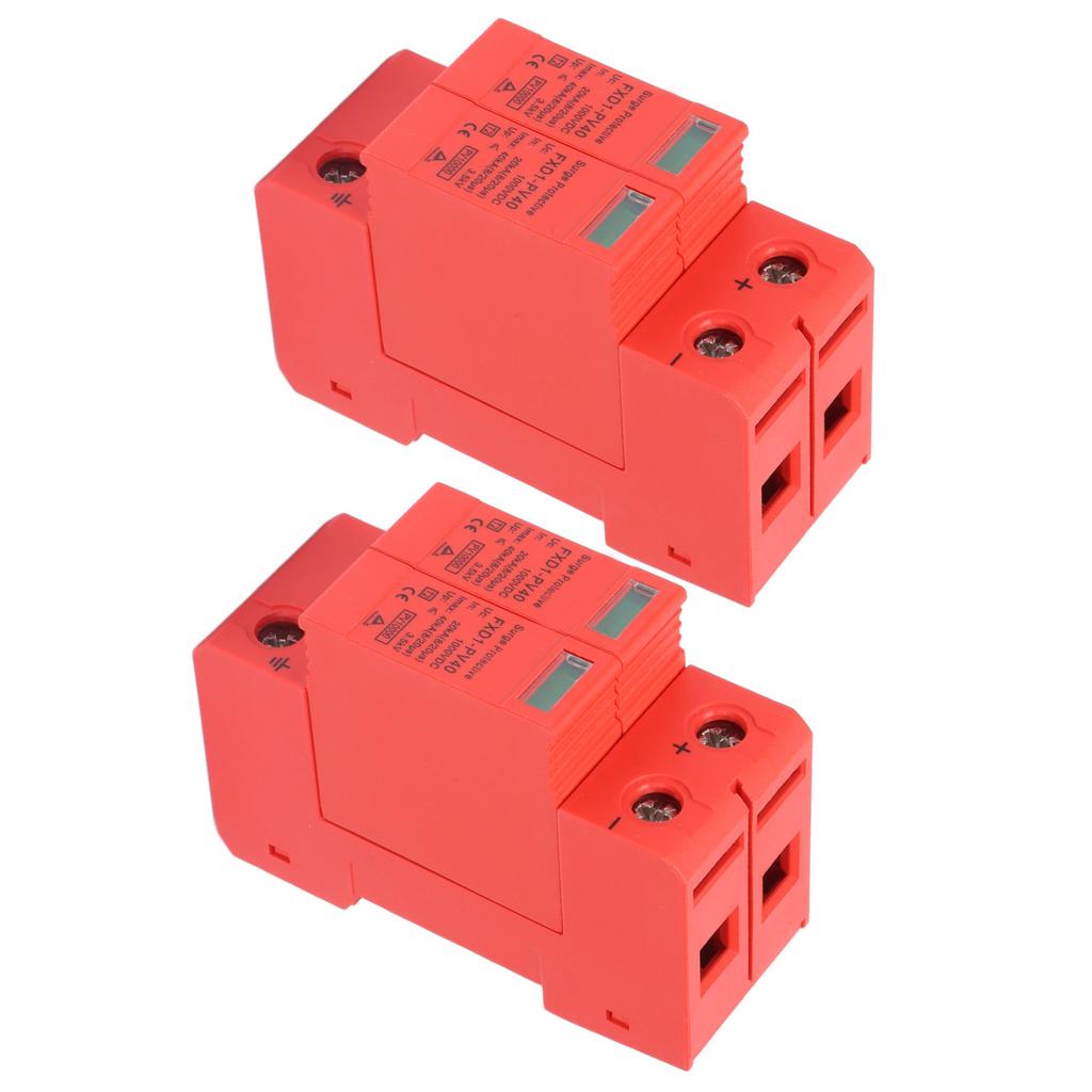 2 Stück DC 500V/DC 750V/DC 1000V SPD Schutzgeräte DC Photovoltaik Überspannungsableiter 2P 40KA FXD1‑PV40