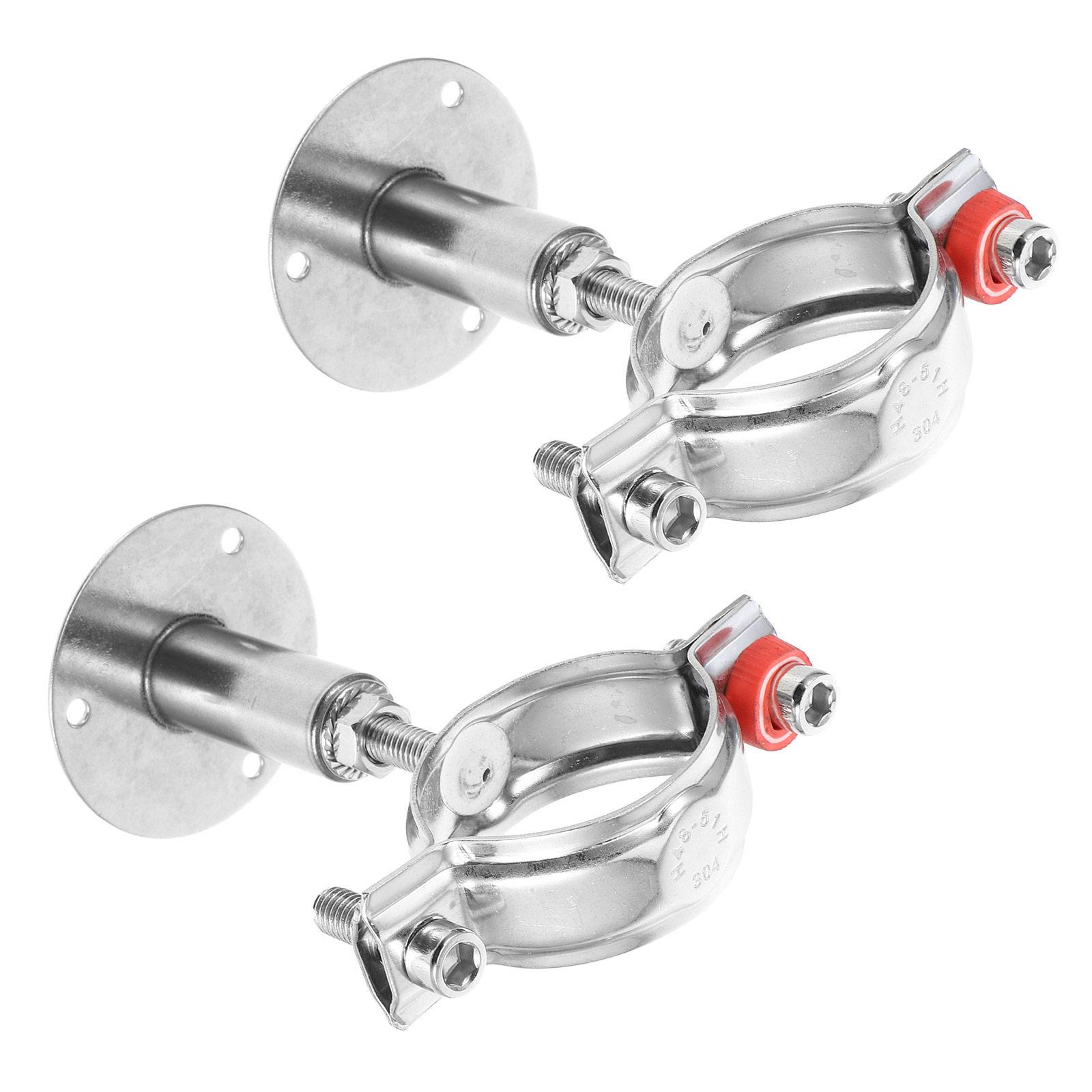 

2Pcs Stainless Steel Adjustable Pipe Clamp Wall Ceiling Mount Bracket for 48-51Mm Water Gas Air Conditioning Pipe Support 12.5X9X6CM