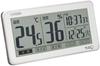 RHYTHM Citizen High-Precision Digital Thermometer and Hygrometer, Tabletop/Wall Mountable, with Calendar and Clock Function, White, CITIZEN LifeNavi D