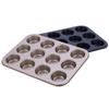 12 Cups Muffin Bun Cupcake Baking Bakeware Gold Black Non-Stick Carbon Steel Tray Cup Cake Mold