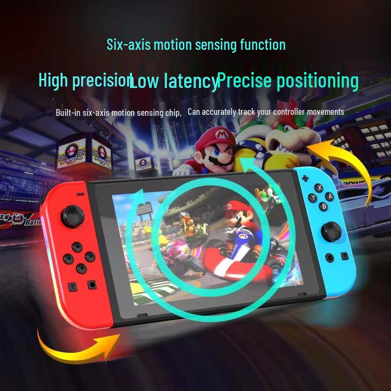 Joycon-style RGB Wireless Bluetooth Game Controller with Switchable Left and Right Small Handles for NS.