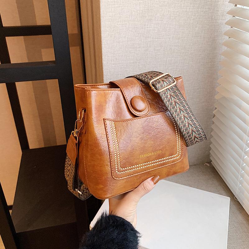 

Винтажные простые сумки-ведра из искусственной кожи для женщин, роскошная дизайнерская сумка через плечо для женщин, черная сумка через плечо