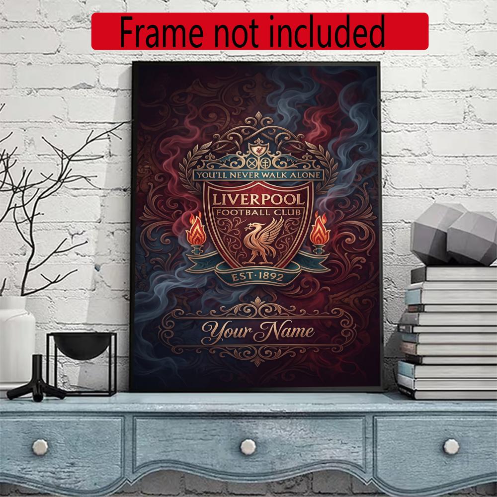 Liverpool Fc Customize Your Name Diamond Painting Round Diamond Diy Frameless Holiday Artwork Suitable For Home Office Wall Decoration