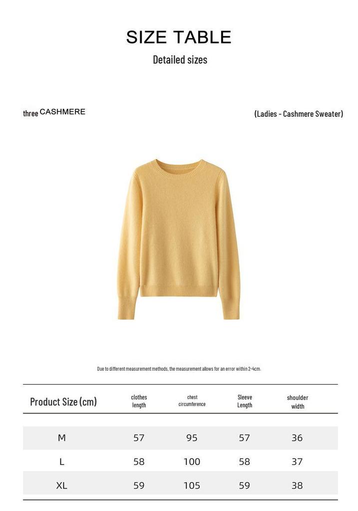 Soft & Delicate Women's Cashmere Sweater: Round Neck, Long Sleeve, Solid Color, Elegant Knitwear for 2025