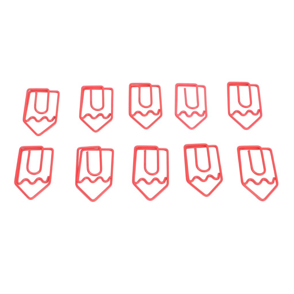100 Pcs Shaped Paper Clips Metal Cute Style Light Portable Office Clips for Document File Classification