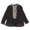 Haat Beautiful embroidered see-through long-sleeved shirt top for women, black, size 3, HA61FJ535 tops 3 blackUsed