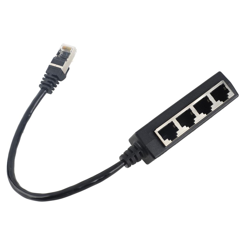 RJ45 Splitter Adapter 1 to 4 Port Smooth Transmission Excellent Connection Network Cable Adapter