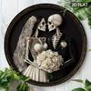 Pc Until Death Do Us Part Round Metal Sign Decor for HomeShopBathroom Wall Halloween Fall Seasonal Decor