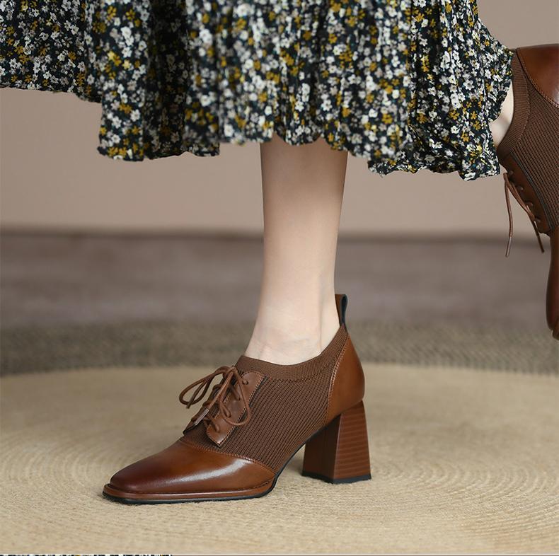 

Новые туфли-лодочки на высоком каблуке с квадратным носком, женские, весна-осень 2025, новая модная модель, на толстом каблуке, из эластичной кожи 42 малиновый