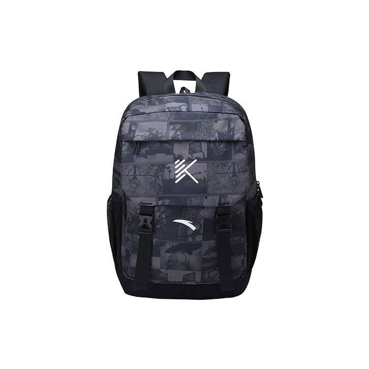 Anta Thompson KT Basketball Series Large Capacity Lightweight Sports Travel Student Polyester Computer Backpack Unisex Backpack Black 992511151R-1 Black Print