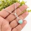 Amazonite Gemstone Jewelry, Handmade Silver Pendant, 925 Solid Sterling Silver Pendant Gift For Women