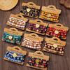 4 Bohemian Style Love Pendants, Multi-layer Bead Temperament Women's Bracelet Set