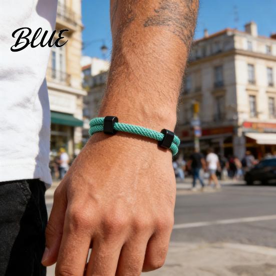 Adjustable Sports Bracelet Men Rope Braided Casual Solid Nylon Color