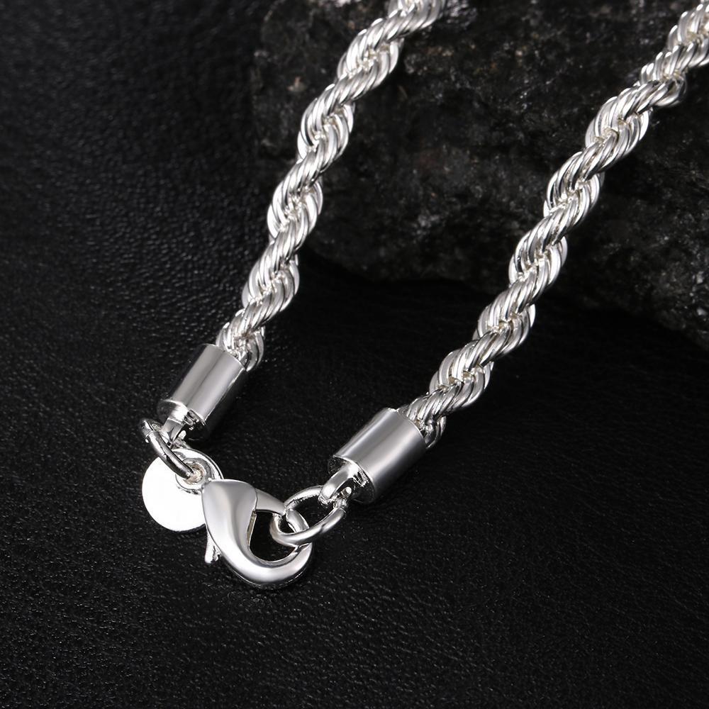 High Quality 4mm Women Men Chain Male Twisted Rope Necklace Bracelets Fashion Jewelry Set
