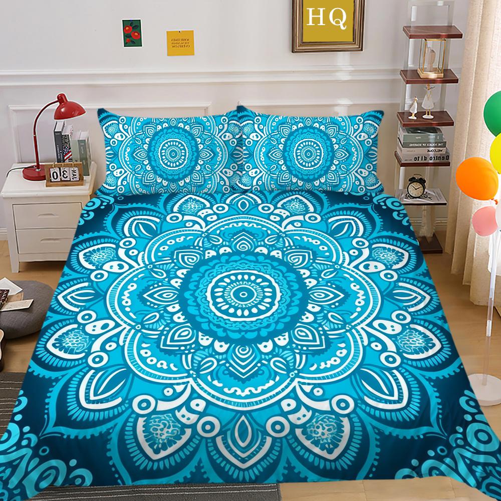 3D Beautiful Mandala Printing Woman Bed Set Cover Double Size Duvet Cover Polyester Comforter Cover Suit
