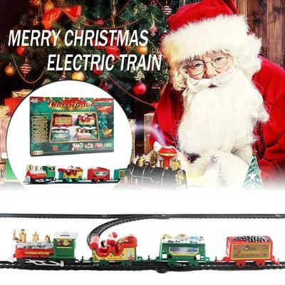 Christmas Train Set Assemble Railway Tracks%# Toys Decor Christmas Tree #&Train Gift Toy For Kids Birthday Party Christmas Gift#