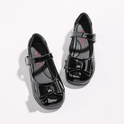 Girls New Black Leather Shoes Children's Middle School Soft Sole Princess Single Shoes Performance Girls Little Leather Shoes