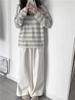 Women's Korean Color Block V-Neck Striped Sweater - Autumn/Winter 2025 Loose Knitted Pullover