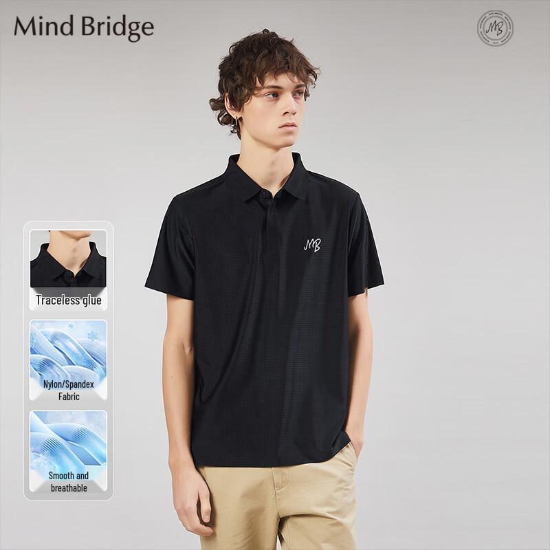 Mind Bridge Men s Waffle Knit Short Sleeve Polo Shirt M