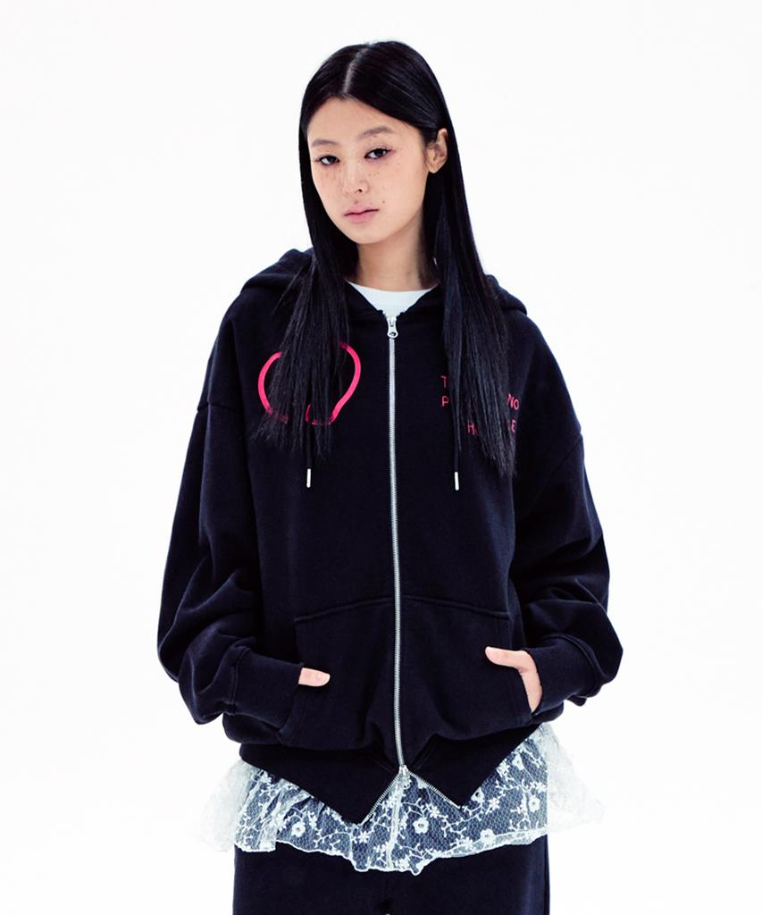 Youhee Home Graphic Hood Zip-Up Black