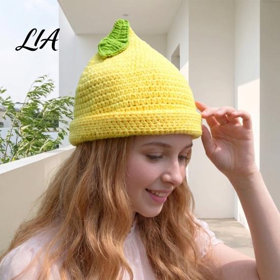Adorable Fruit Design Beanies Women Knitted Hat, Cute Stretchy Cozy Winter Beanies, Sweet Warm Skull Cap for Girls Cold Weather Elastic Fit Headwear