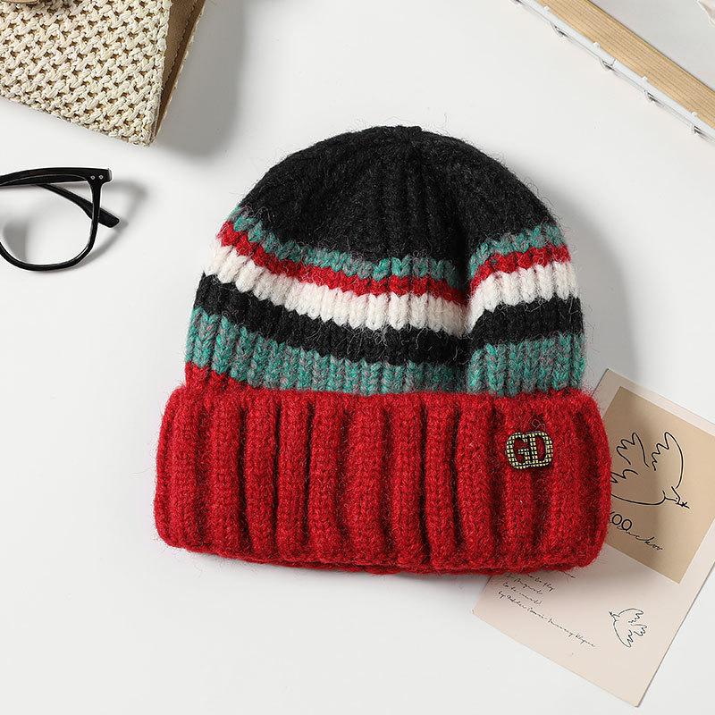 Knitted Warm Hat Ladies Pullover Ear Protector Confinement Windproof Hat Outdoor Cycling Sports Wool Hat Tide