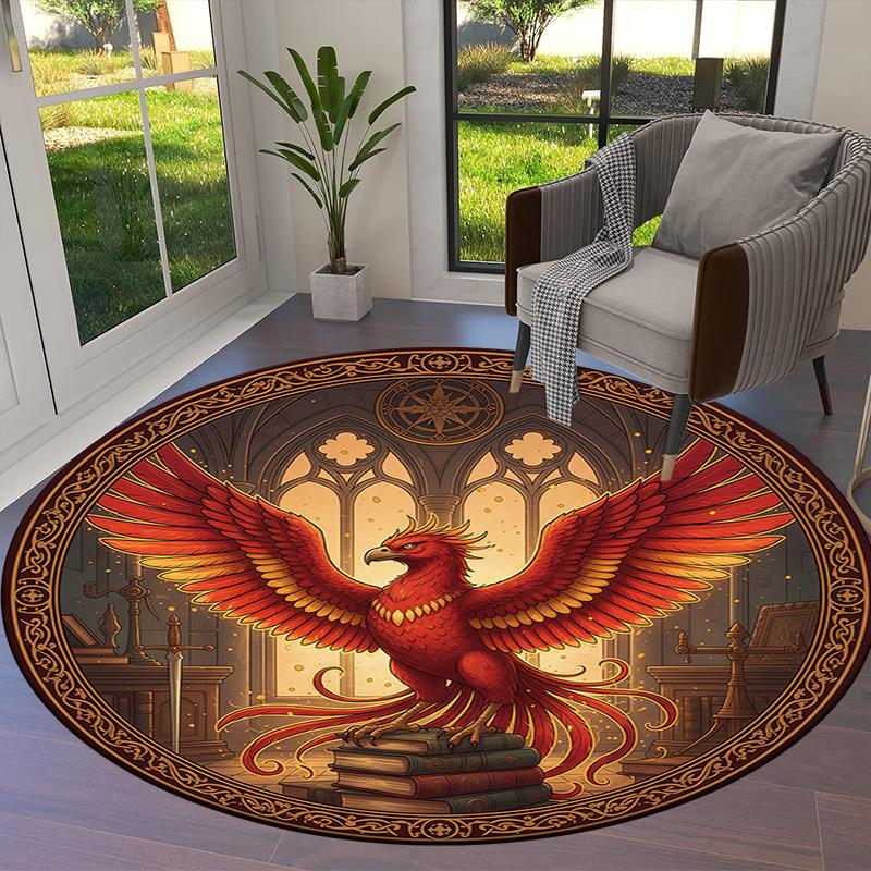 Magic Elf Round Area Rug,Carpet Rug for Living Room Bedroom Sofa Playroom Decor,Non-slip Floor Mat