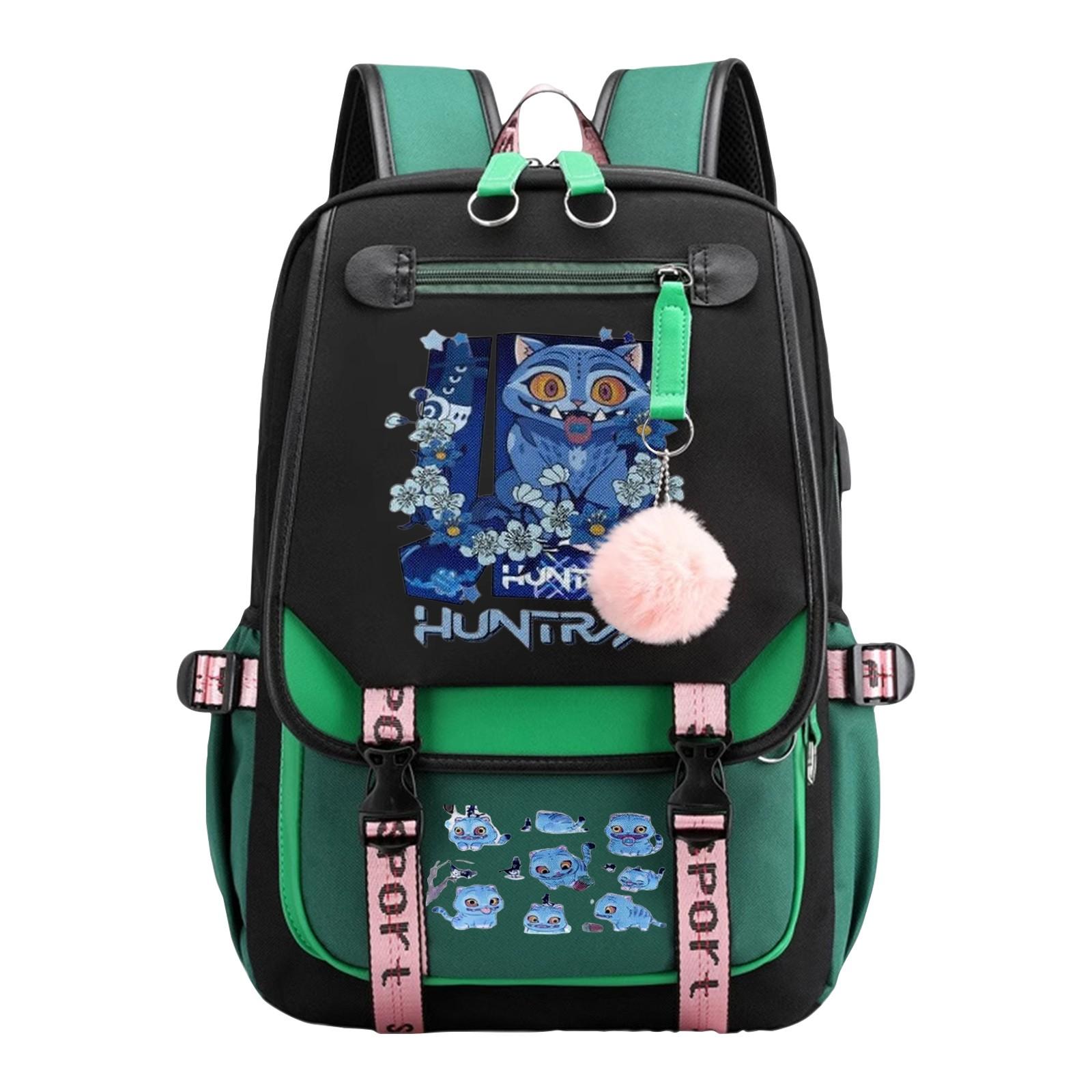 

Cartoon Anime Character Trend School Bag, Large Capacity, Fashion Bag For Boys And Girls One Size зелений