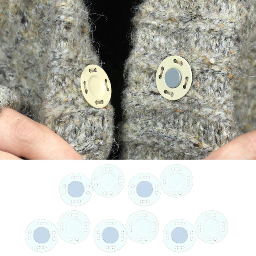10 Pairs of Magnetic Button Fasteners Snaps Sewing Pants Closure for Bag DIY